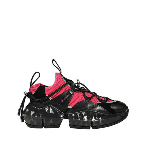 Jimmy Choo/周仰杰 女士黑色織物配皮休閑運動鞋 DIAM0ND TRAIL/FBUBBLE