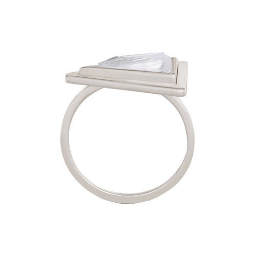 CELINE/賽琳 22新款 男士銀色水鉆三角形戒指460EW6BSG.01XS