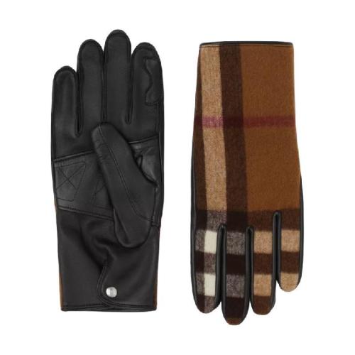  BURBERRY 22年秋冬 男士 羊絨內(nèi)襯格紋羊毛拼羔羊皮手套 80362371 預(yù)定商品1-3周發(fā)貨