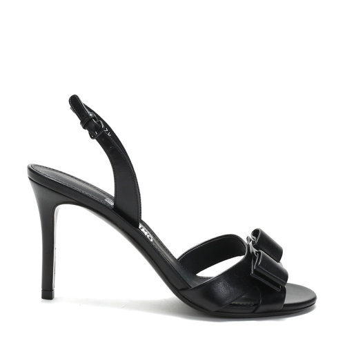 SalvatoreFerragamo/菲拉格慕 女士LIDA系列 羊皮蝴蝶結(jié)涼鞋高跟鞋 0728759