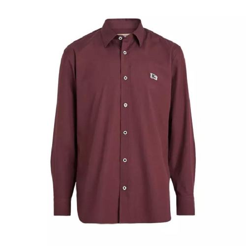  BURBERRY/博柏利 男士酒紅色棉質(zhì)長袖襯衫 80049611 PLFSX