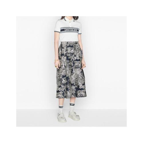  DIOR迪奧 22年秋冬 女士 短袖Polo 衫-白色和海_藍(lán)色棉質(zhì)平紋針織面料 143T10A4047_X0200 預(yù)定商品1-3周發(fā)貨