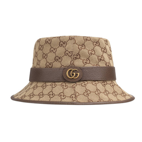 GUCCI/古馳 女士米色帆布軟呢帽 5765874HG622564