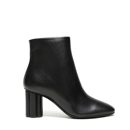 Salvatore Ferragamo/菲拉格慕 女士MOLFETTA70系列牛皮革花卉造型鞋跟短靴高跟鞋 0693090