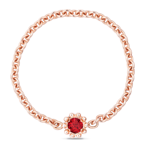 DIOR/迪奧  女士MIMIROSE 18K金玫瑰金色和紅寶石戒指 JMRO95002_0000