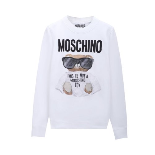 MOSCHINO/莫斯奇諾 女裝 字母LOGO 小熊圖案  女士棉質(zhì)白色圓領(lǐng)秋冬長袖女衛(wèi)衣 EV170855271001