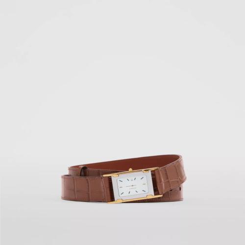  BURBERRY 22年秋冬 男士 裝飾性腕表設(shè)計(jì)壓花皮革腰帶 80589711