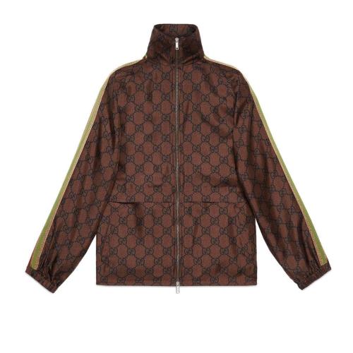  GUCCI古馳 22年秋冬 女士 GG印花真絲拉鏈夾克 625007 XJCL5 2138 預(yù)定商品2-6周發(fā)貨