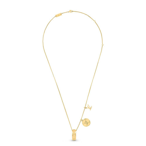 Louis Vuitton/路易威登 經(jīng)典款金色金屬徽標(biāo)花卉可拆卸戒指吊飾鏈?zhǔn)巾?xiàng)鏈M80189