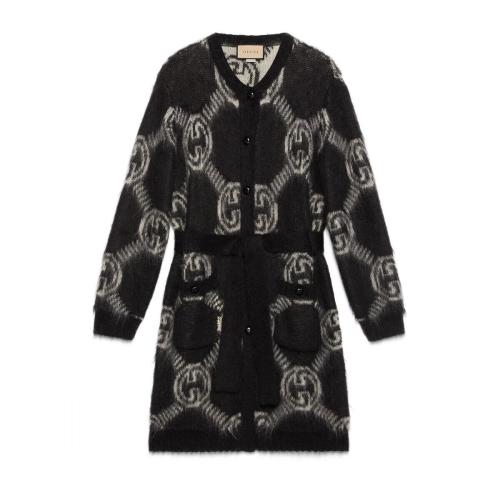  GUCCI古馳 22年秋冬 女士 拉絨馬海毛互扣式雙G開衫 678835 XKB6K 1289 預(yù)定商品2-6周發(fā)貨