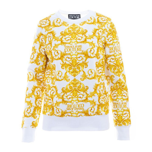 VERSACE JEANS/范思哲牛仔 女士拼色棉質(zhì)經(jīng)典印花裝飾圓領長袖上衣衛(wèi)衣套頭衫 B6HWA795-S0156 多色可選