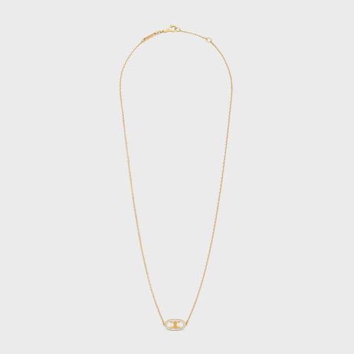  CELINE賽琳思琳 22年秋冬 女士 項鏈 MAILLON TRIOMPHE 18K金鉆石項鏈 46X766GYD.37YW