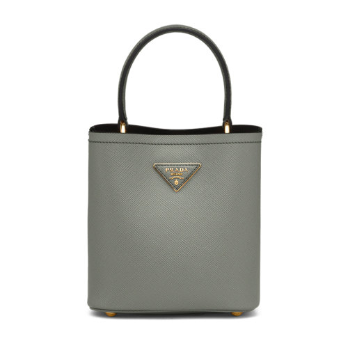 PRADA/普拉達(dá) 22新款 Panier系列 女士小號板巖色saffiano皮革金色徽標(biāo)磁扣拆卸肩帶皮革手柄單肩手提斜挎包1BA217_2ERX_F01T3_V_OOO