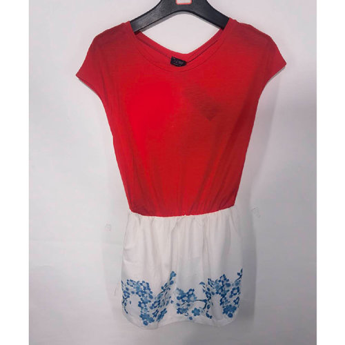 ARMANI JEANS/阿瑪尼牛仔 紅白拼色藍(lán)色花女士連衣裙（附件腰帶）