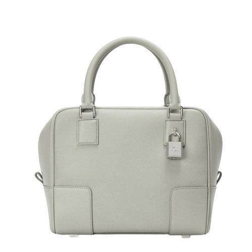 Loewe/羅意威 22春夏新款A(yù)mazona 19系列 女士灰白色牛皮革正方形壓紋掛鎖配金色襯里可單肩斜挎手提包 0010697191