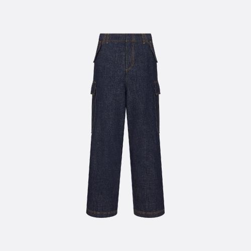  DIOR迪奧 22年秋冬 女士 牛仔褲 Jean cargo Dior?8， D02 222P02A3524_X5651