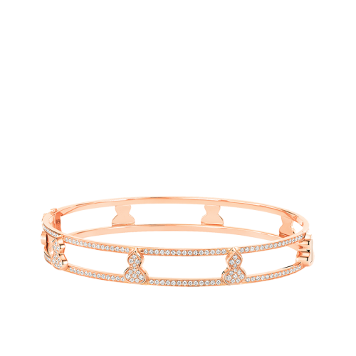 QEELIN/麒麟珠寶 22春夏新款Wulu系列 18K金玫瑰金葫蘆造型鑲嵌鉆石手鐲WU-040-FP8BN145-RGD