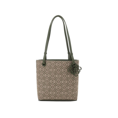LOEWE/羅意威【22春夏新款】女士織物配皮Square Tote手提單肩包托特包 A933C05X01
