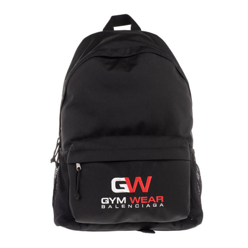 Balenciaga/巴黎世家 男士黑色尼龍字母徽標(biāo)刺繡拉鏈開(kāi)合雙肩包手提包背包男包 617763-H75VX-1000