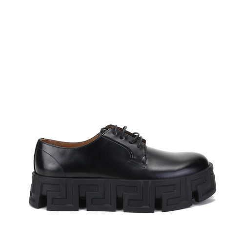 VERSACE/范思哲【22年新款】男士牛皮革GRECA LABYRINTH系帶休閑皮鞋厚底鞋 1000771 D9VAC