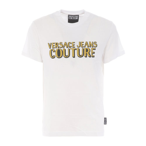 VERSACE JEANS/范思哲牛仔 男士純色棉質經典字母徽標印花裝飾圓領短袖上衣T恤 B3GVB7KA-30327 多色可選