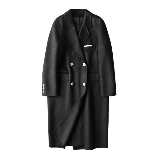 GeleiStory/GeleiStory 2022年秋冬季H型西裝領(lǐng)長款翻領(lǐng)100支澳洲羊毛雙面呢大衣保暖毛呢外套 女士大衣