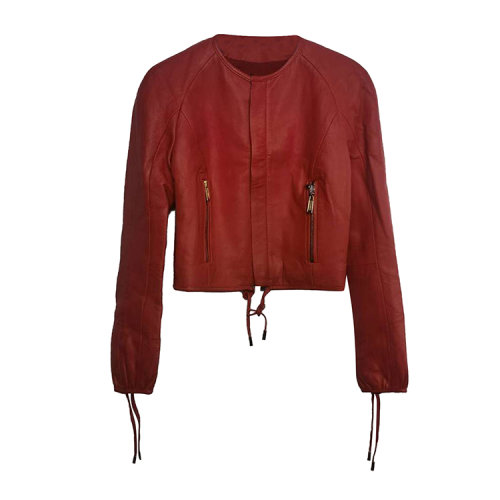 Dsquared2/D二次方紅色女士皮衣  S75AM0370 SX8131