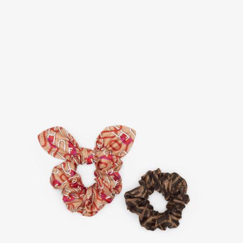  FENDI芬迪 22年秋冬 女士 發(fā)帶 拼色桑蠶絲發(fā)帶兩件裝 FXT268AIXGF0H1N