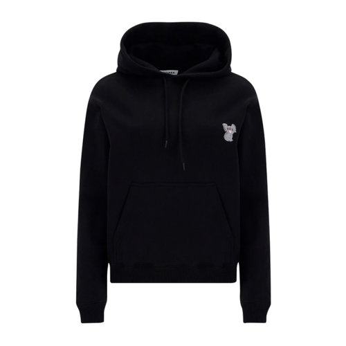 Balenciaga/巴黎世家 女士黑色棉質(zhì)動(dòng)物貼花裝飾連長袖帽衫衛(wèi)衣上衣女裝 612959-TIVD2-1000