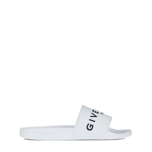 Givenchy/紀梵希 男鞋 品牌字母LOGO 男士白色橡膠平底拖鞋沙灘鞋涼拖 BH300HH0ELSLIDE100