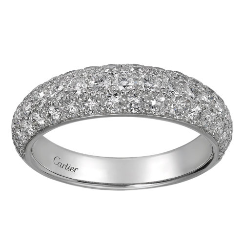 CARTIER/卡地亞 ETINCELLE系列 18K金白金鑲嵌55顆明亮式切割鉆石 結(jié)婚求婚訂婚戒指B4216800