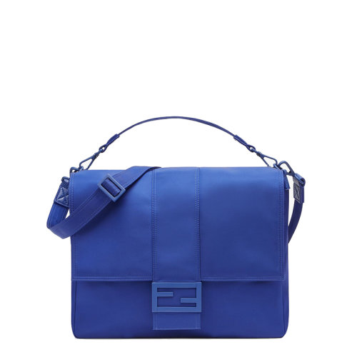 FENDI/芬迪 20  MESSENGER BAGUETTE系列 男士大號(hào)藍(lán)色尼龍F(tuán)F磁扣單肩斜挎郵差包7VA536AG0PF0Q3V
