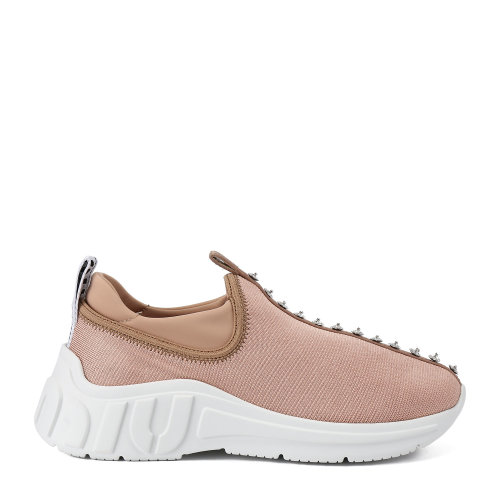 MiuMiu/繆繆 裸色 女士仿水晶裝飾彈力織物運(yùn)動(dòng)鞋 5S887C_3K63_F0A48_F_010