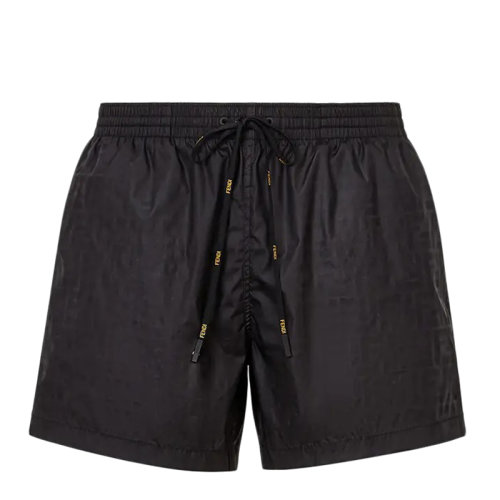 FENDI/芬迪 男士黑色FF圖案Lycra?短褲FXB077AGBRF0GME