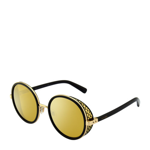 Jimmy Choo/周仰杰 吉米周 復(fù)古 摩登 奢華 圓形 鏡框 女士 太陽鏡 漸變 反光 鏡片 墨鏡 眼鏡 ANDIE/N/S 54mm