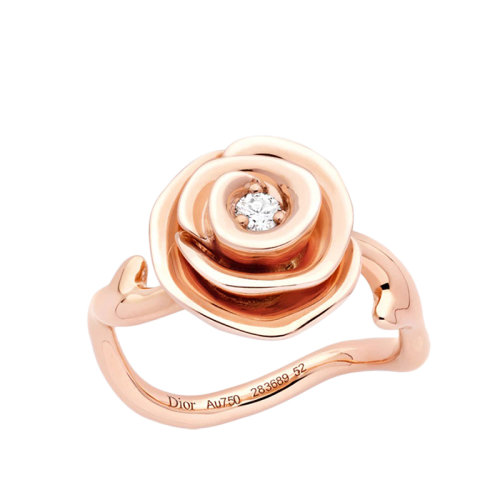 DIOR/迪奧 22春夏新款ROSE COUTURE系列 大號18k金玫瑰金鑲嵌鉆石戒指JRCO95006_0000