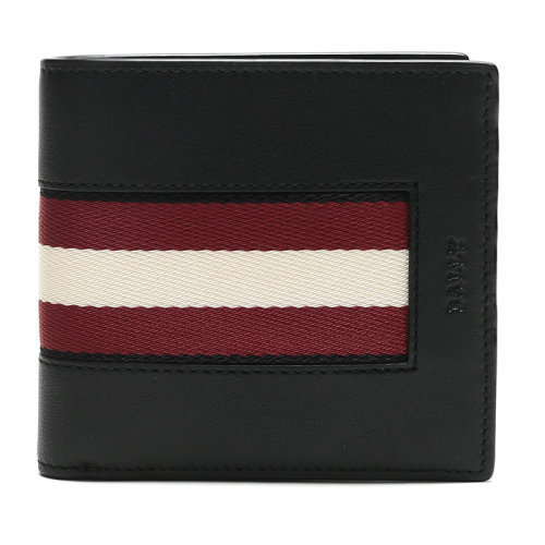 BALLY/巴利 男士織物/配皮短款對折錢包錢夾BEISELHP