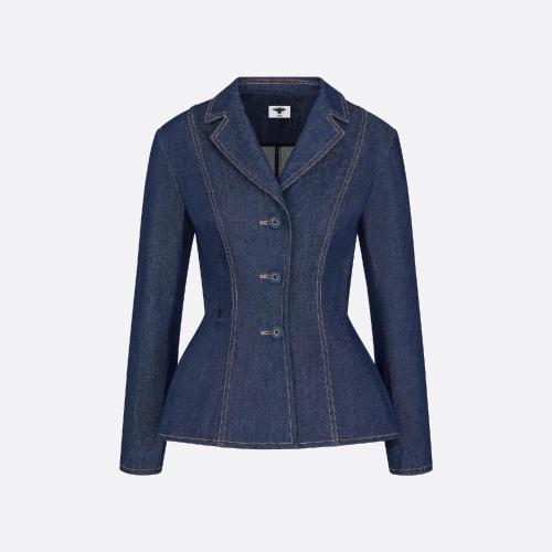  DIOR迪奧 22年秋冬 女士 夾克 Veste Bar en denim 252V14A3561_X5670