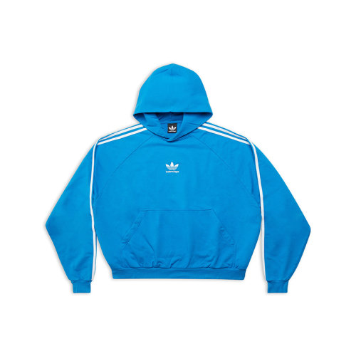 Balenciaga/巴黎世家 22年秋冬新款 ADIDAS聯(lián)名系列 男女同款藍(lán)色純棉中重卷絨大號(hào)版型連帽衫衛(wèi)衣729322TNVN24026