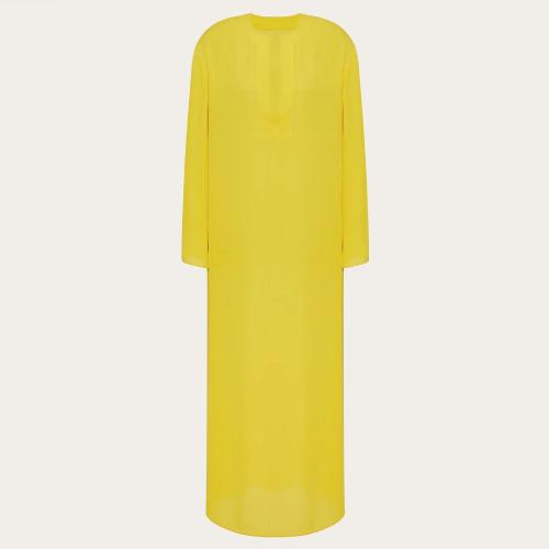  VALENTINO華倫天奴 22年秋冬 女士 連衣裙 ROBE CAFTAN EN GEORGETTE 1B3VA0C51MHMD1