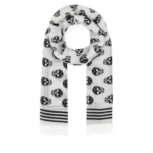 Alexander McQueen/亞歷山大麥昆 男女同款 骷髏頭時尚圍巾/披肩圍巾 5909344418Q1078