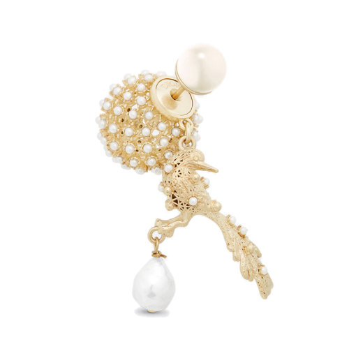 DIOR/迪奧 22新款 女士金色飾面金屬白色淡水珍珠/樹脂珠耳環(huán)E2140WOMFW_D301