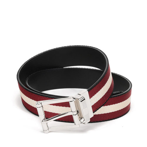 BALLY/巴利  男士織物配皮針扣式雙面皮帶腰帶 TAYLAN 35 M