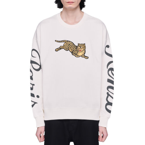KENZO/高田賢三  男裝 服裝 棉質(zhì)老虎刺繡套頭時尚長袖T恤 男士衛(wèi)衣