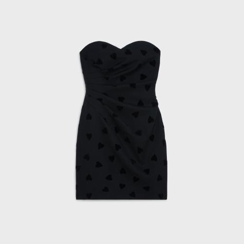  CELINE賽琳思琳 22年秋冬 女士 連衣裙 羊毛SABLé面料配胸衣迷你連衣裙 2R30F735R.38NO