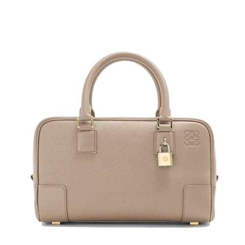 LOEWE/羅意威 22春夏新款A(yù)mazona 23系列 女士沙色粒面小牛皮金色掛鎖裝飾單肩斜挎手提包0010640670