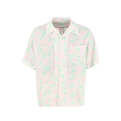 LOEWE/羅意威 男士拼色短袖襯衫 H2109871SU 7238