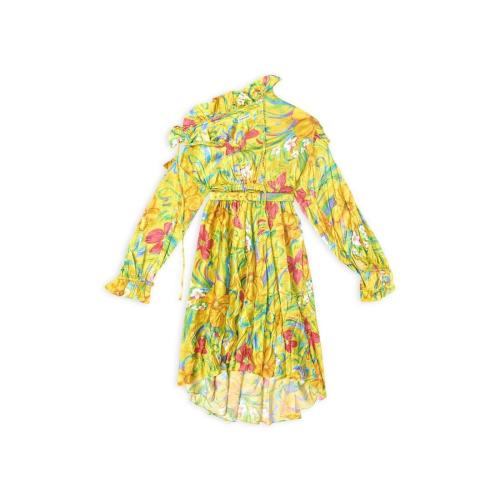  BALENCIAGA巴黎世家 22年秋冬 女士 連衣裙 YELLOW FLORAL OFF SHOULDER DRESS 660121TMLA7720