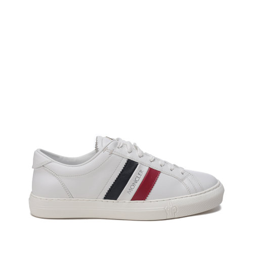 Moncler/蒙克萊【22春夏新款】男士皮革New Monaco系帶休閑運(yùn)動(dòng)鞋板鞋小白鞋三色條紋 4M00306 01A9A