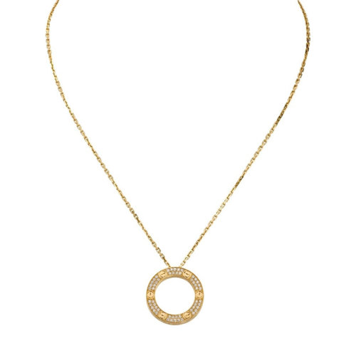 CARTIER/卡地亞 LOVE 18K金黃金鉆石項鏈 鋪鑲鉆石 B7058400